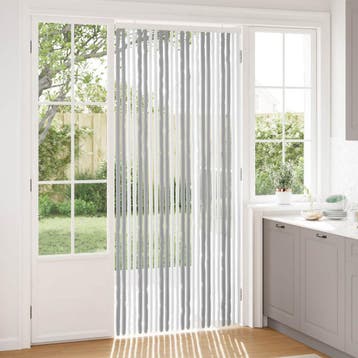 vidaXL Insecten Gordijn Chenille Grijs en wit 100 x 230 cm, Verzenden, Nieuw