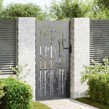 vidaXL Tuinpoort 85 x 175 cm Poedercoated staal Zwart, Tuin en Terras, Tuinpoorten, Verzenden, Nieuw