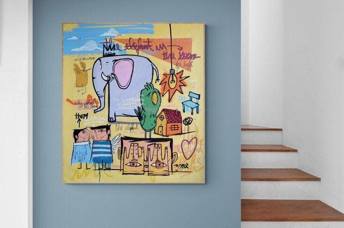 Mar (XX) - The Elephant in the Room - XL, Antiek en Kunst, Kunst | Designobjecten