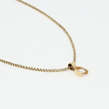 Collier - 14 carats Or jaune Diamant (Naturelle)
