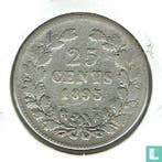 Nederland 25 cents 1895 (type 2), Verzenden, 5 cent, Losse munt, Goud