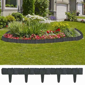 vidaXL Gazonranden 41 st steen-look 10 m kunststof, Tuin en Terras, Bielzen en Borduren, Verzenden, Nieuw