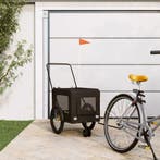 vidaXL Hondenfietstrailer oxford stof en ijzer zwart, Verzenden