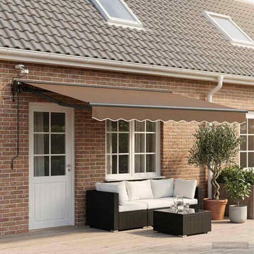 vidaXL Elektrisch Uitschuifbare Zonneluifel Taupe 4 × 3 m, Verzenden