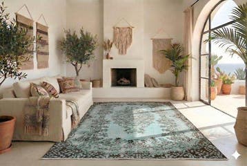 Turquoise Vintage - Vloerkleed - 280 cm - 165 cm - met, Nieuw