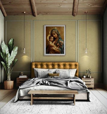 CREATIVE_HUB - Golden Child and Rose Madonna cracklè style