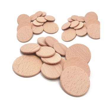 Set van 50 houten schijven (dia: 6 cm, dikte: 6.0 mm, beuke, Verzenden, Nieuw
