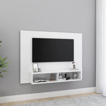 vidaXL Tv-wandmeubel 120x23,5x90 cm bewerkt hout wit, Huis en Inrichting, Verzenden, Nieuw