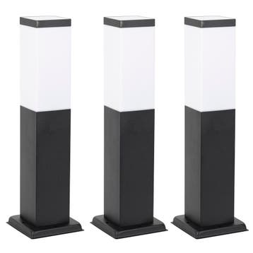 Tuinverlichting Modern Stein set 3 stuks Tuinlamp zwart, Verzenden, Nieuw