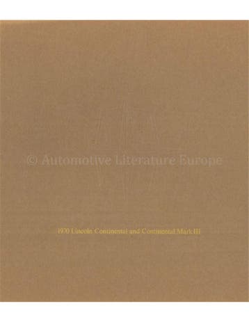 1970 LINCOLN CONTINENTAL BROCHURE ENGLISH (USA)