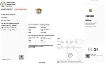 Bague - 18 carats Or jaune - 3.28ct. tw. Diamant (Naturelle)