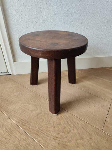Kruk - Eik - Driepoot Kruk in de stijl van Pierre Chapo