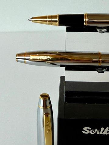 Scrikss - Noble 35 Schreibgeräte-Set Chrom & 23k Gold,, Nieuw