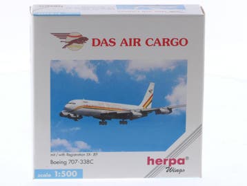 Schaal 1:500 Herpa 511759 Boeing 707-338C DAS Air Cargo R..., Ophalen of Verzenden, Zo goed als nieuw