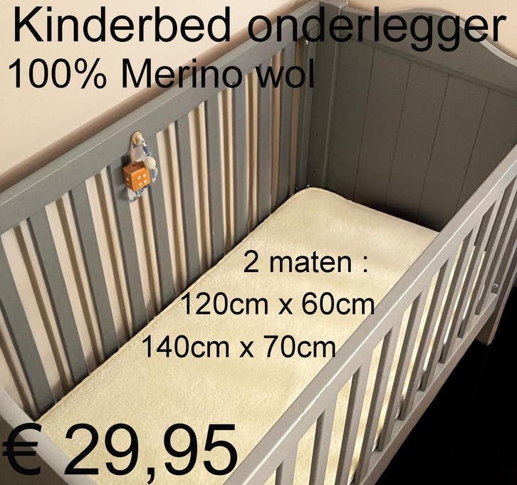 100% MERINO WOL MERINO WOLLEN kinderbed onderlegger € 29,95, Kinderen en Baby's, Babywiegjes en Ledikanten, Nieuw, Verzenden