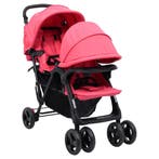 vidaXL Tweelingkinderwagen tandem staal rood, Kinderen en Baby's, Verzenden, Nieuw