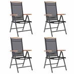 vidaXL Tuinstoelen inklapbaar 4 st aluminium en textileen, Tuin en Terras, Verzenden, Nieuw