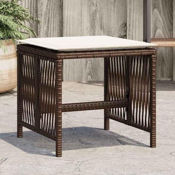 vidaXL Tuinkrukken 4 st met kussens 41x41x36 cm poly rattan, Verzenden, Nieuw