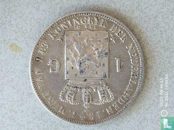 Nederland 1 gulden 1845 (type 1), Verzenden, Overige waardes, Losse munt, Goud