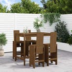 vidaXL 5-delige Tuinbarset massief grenenhout honingbruin, Verzenden, Nieuw