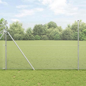 vidaXL Gelast draadhek Zilver, Verzenden, Nieuw