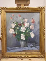 Escuela Impresionista Europea (XX) - Rosas en azul