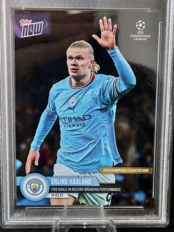 2022/23 Topps Now Ucl Erling Haaland - 5 Goals Record #90 -