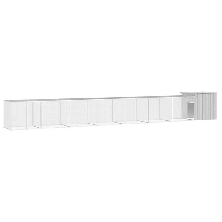 vidaXL Kippenhok 800x91x100 cm gegalvaniseerd staal grijs, Animaux & Accessoires, Rongeurs & Lapins | Cages & Clapiers, Envoi
