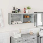 vidaXL Badkamerwandkast 100x25x40 cm bewerkt hout grijs, Verzenden