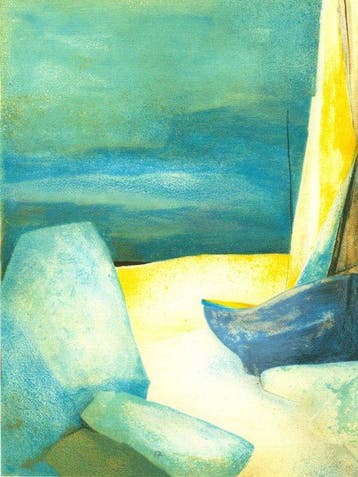 Claude Gaveau (1940) - Barque à marée basse, Antiquités & Art