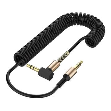 Gekrulde 3.5mm AUX Kabel Verguld Spiraal Audio Jack 1.5, Verzenden
