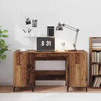 vidaXL Bureau met opslag Oudhout 140 x 50 x 75 cm Bewerkt, Huis en Inrichting, Verzenden, Nieuw