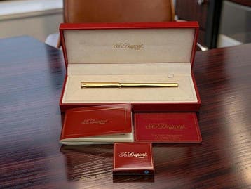 S.T. Dupont - Estilográfica diseño clásico chapado en oro, Nieuw