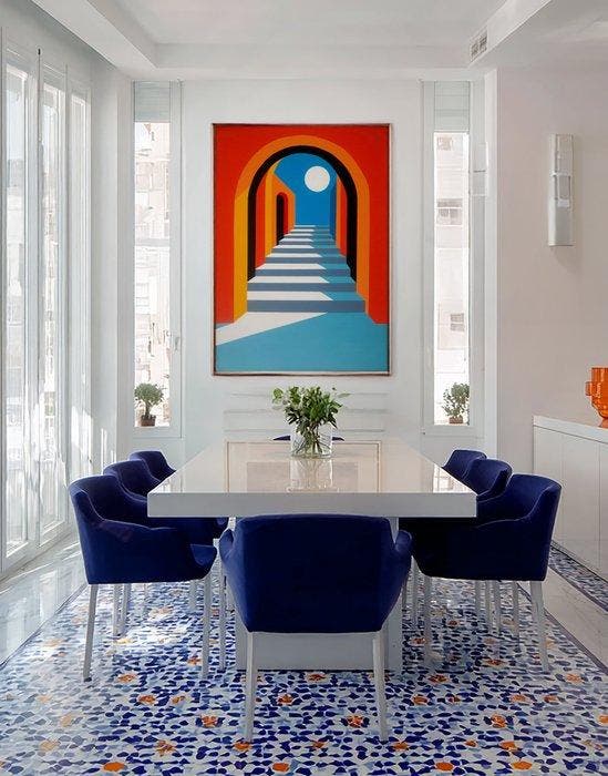 Nelson F. León - Portal Mediterráneo XL- (NO Reserve), Antiquités & Art, Art | Peinture | Moderne