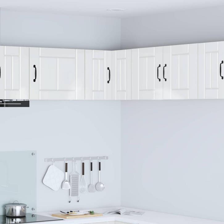 vidaXL Wandhoekkast LUCCA Hoogglans Wit 57 x 57 x 40 cm, Huis en Inrichting, Kasten | Overige, Nieuw, Verzenden