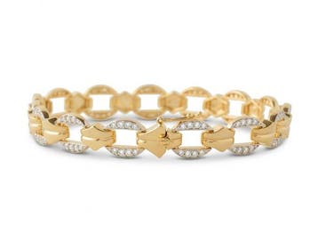 Armband - 14 karaat Geel goud - 1.19ct. tw. Diamant