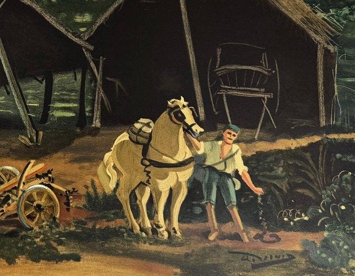 André Derain (1880 - 1954) - Fermier et son Cheval, Antiquités & Art, Antiquités | Autres Antiquités