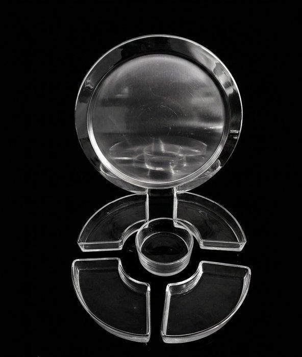 Alessi - Ettore Sottsass - Serveerschaal (6) - Staal, Glas -, Antiek en Kunst, Antiek | Keukengerei