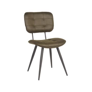 Stoel Gus | Army | Microvezel | Zwart Metalen Frame | 2, Verzenden, Nieuw in verpakking