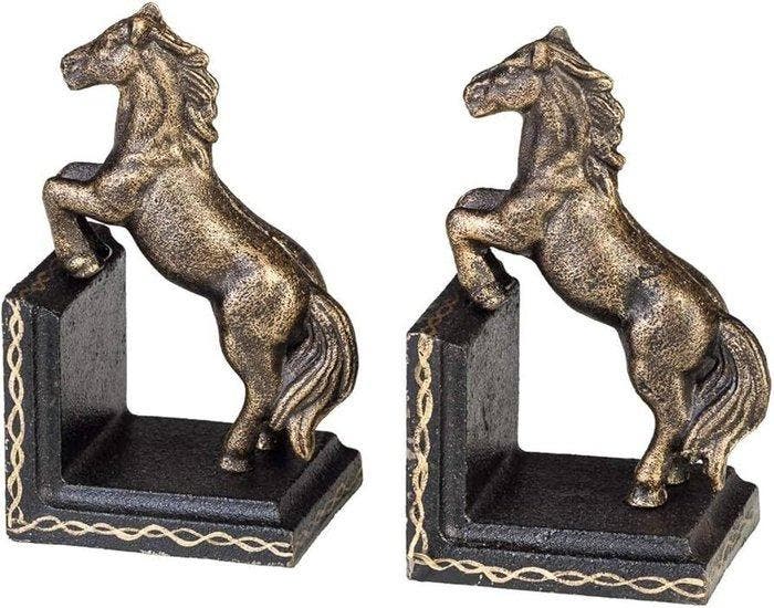 Creative Co-Op Bronzen pijlvormige gietijzeren boekensteunen (set van 2 stuks