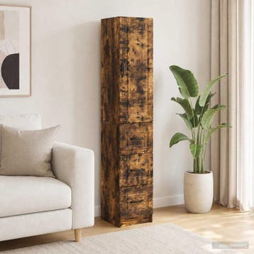 vidaXL Kast Set 2 st 33 x 34,5 x 87 cm Bewerkt hout Gerookt, Verzenden