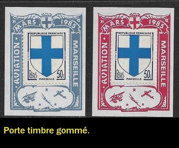 Frankrijk 1911/1985 - Luchtvaartbeurs met vignetten. Oplage, Gestempeld
