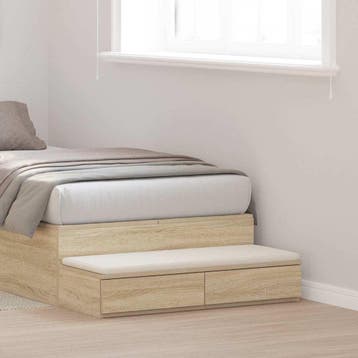 vidaXL Bedlades met lade Sonoma Eik 80 x 36,5 x 16,5 cm, Verzenden, Nieuw