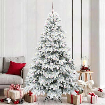 vidaXL Kunstkerstboom met 300 LED met standaard Wit 210 cm, Verzenden
