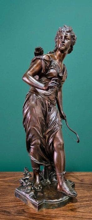 Mathurin Moreau (1822 - 1912) - Sculpture, Diane la, Antiquités & Art