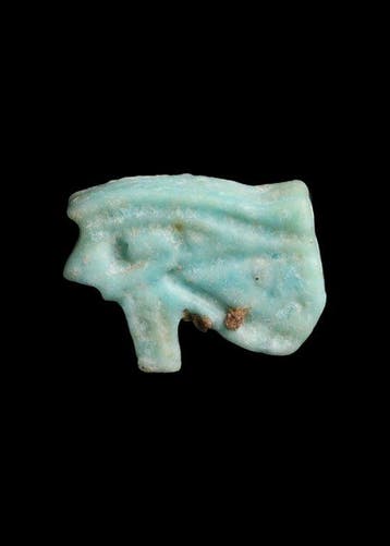 Oude Egypte, late periode Faience Wedjat Amulet (Zonder