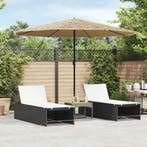 vidaXL Parasol met stalen paal 324x324x247 cm bruin, Verzenden, Nieuw