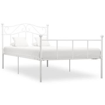 vidaXL Bedframe metaal wit 90x200 cm, Verzenden, Nieuw