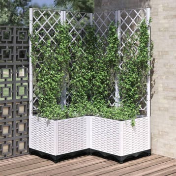 vidaXL Plantenbak Wit 80 x 80 x 136 cm, Verzenden, Nieuw