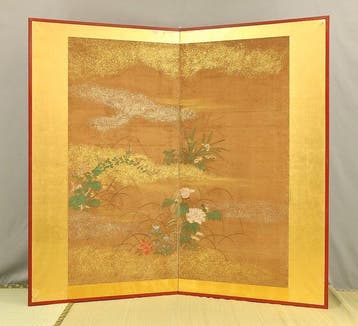 Bybu kamerscherm - Papier - Japan - Late Edo periode -